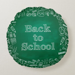 Back to school board and clipart round cushion