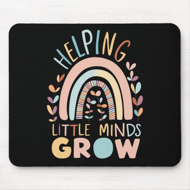 Back-to-school Boho Helping Little Minds Grow Teac Mouse Pad (Front)
