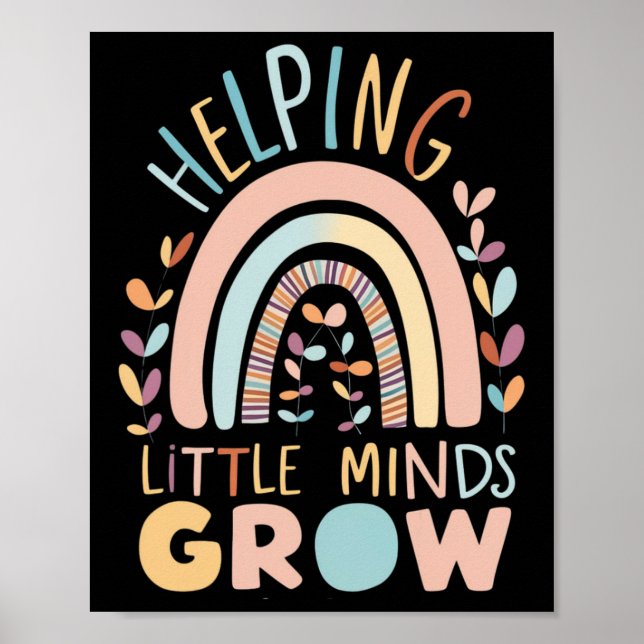 Back-to-school Boho Helping Little Minds Grow Teac Poster (Front)