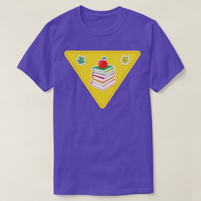 Back to School Book Pile T-Shirt (Design Front)