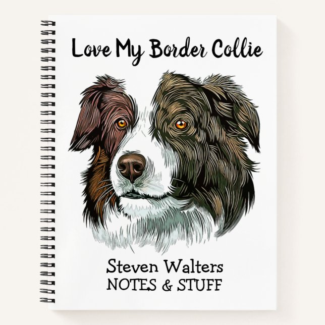 Back to school Border Collie notebook (Front)