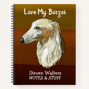 Back to school Borzoi notebook