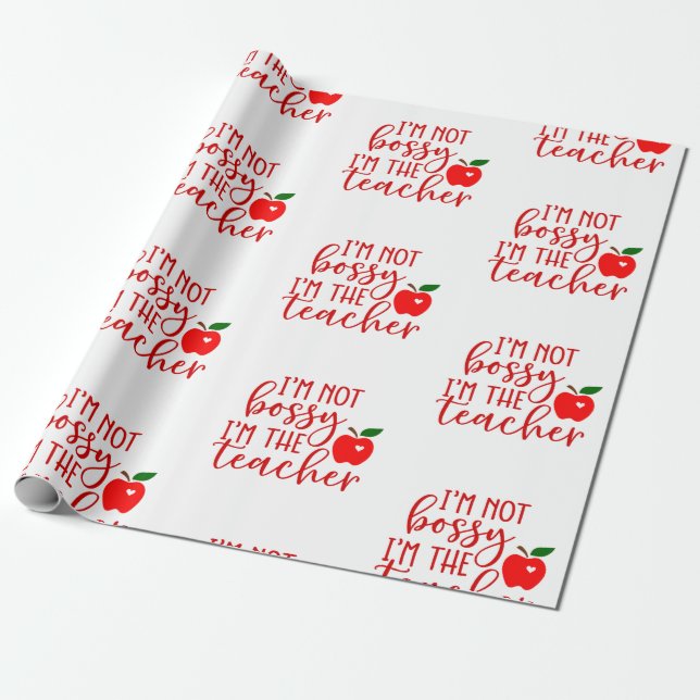 back to school bossy teacher wrapping paper (Unrolled)