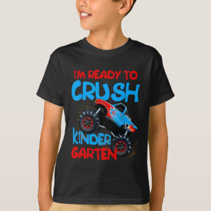 Back To School Boys First Day Of Kindergarten Mons T-Shirt