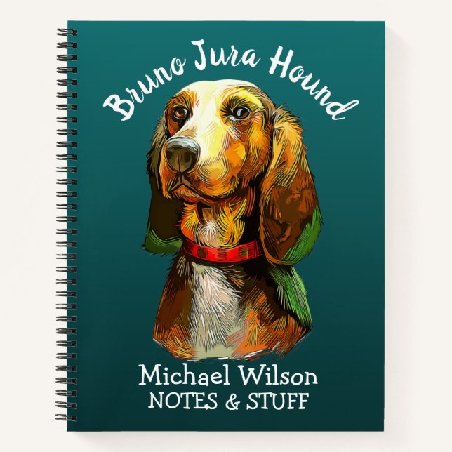 Back to school Bruno Jura Hound Notebook (Front)