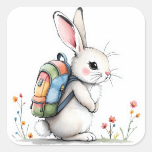 Back To School Bunny Sticker