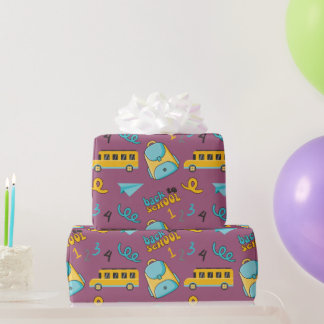Back to School Bus: Seamless Wrapping Paper