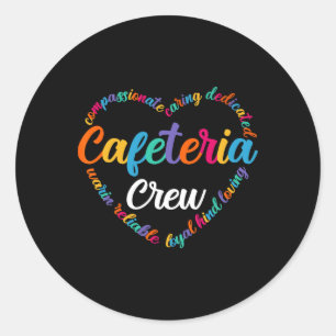 Back To School Cafeteria Crew Shirt Lunch Ladies Classic Round Sticker