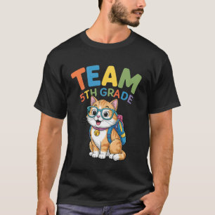 Back To School Cat Tees Team 5th Grade Boys Girls 