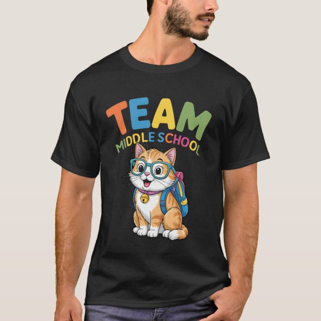 Back To School Cat Tees Team Middle School Boys Gi (Front)