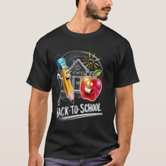 Back To School Chalk Teacher Funny Kids First Day T-Shirt