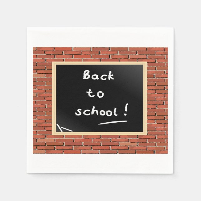 Back To School Chalkboard Paper Napkins (Front)