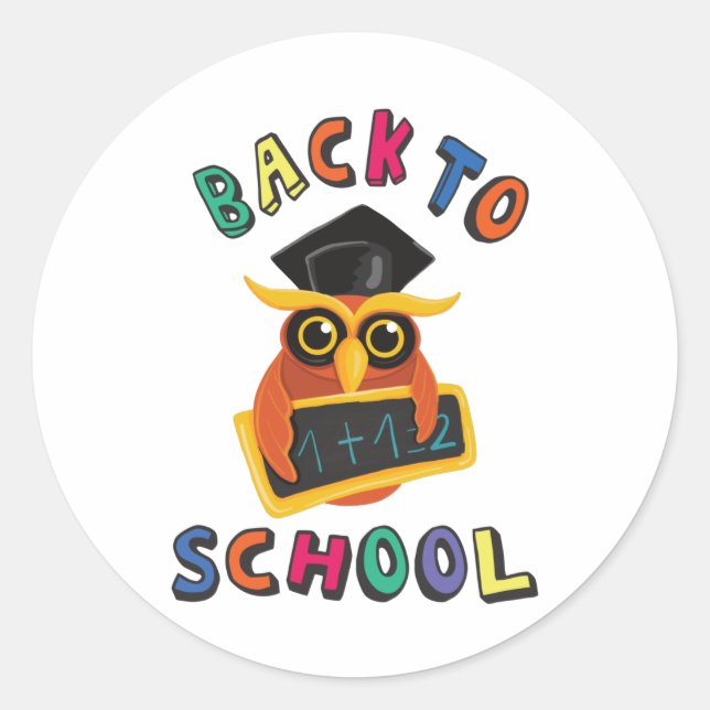 Back to school classic round sticker (Front)