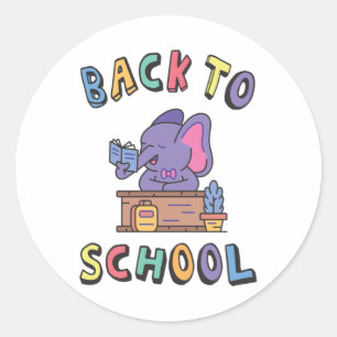 Back to school classic round sticker