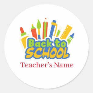 Back to School Classic Round Sticker