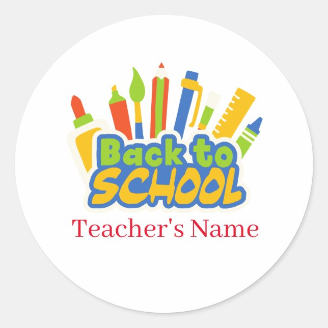 Back to School Classic Round Sticker (Front)