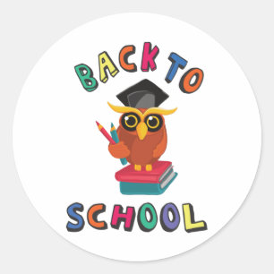 Back to school classic round sticker