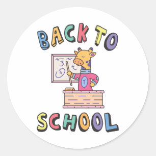 Back to school classic round sticker