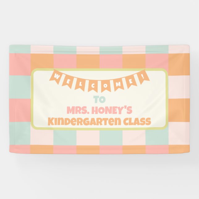 Back to School Classroom Teacher Groovy Retro Banner (Horizontal)