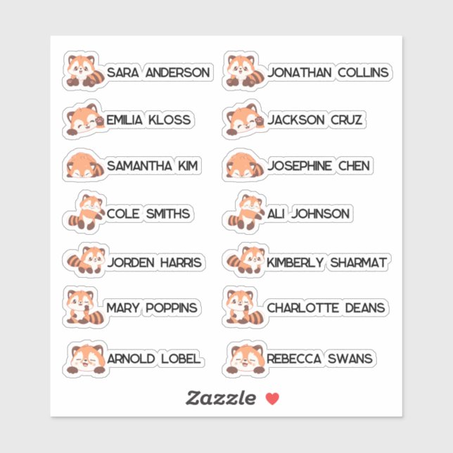 Back to School - Clever Foxes Name Stickers (Sheet)