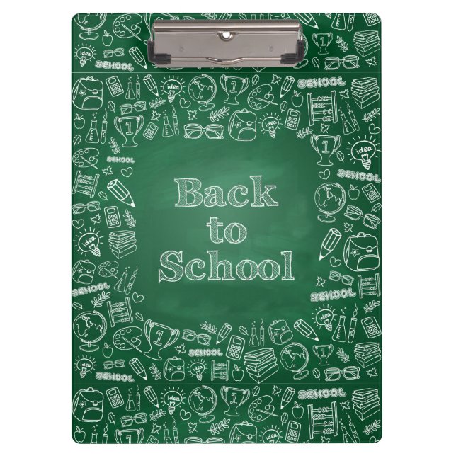 "Back to school" clipart on board Clipboard (Front)