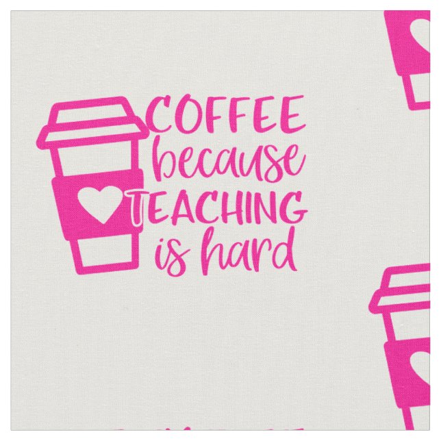 back to school coffee lover teacher cute fabric (Close Up)