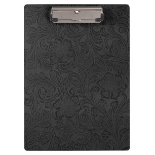 Back to School College Black Rustic Leather Clipboard