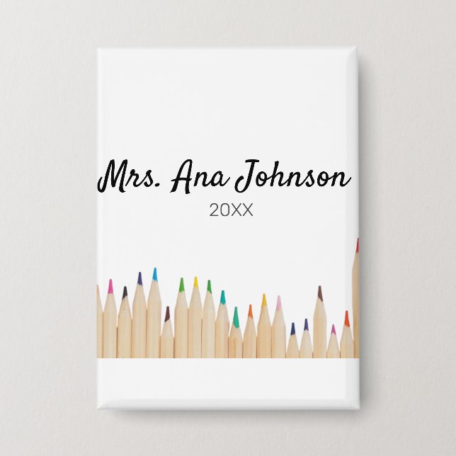 Back to school colour pencils add name class year (Front)