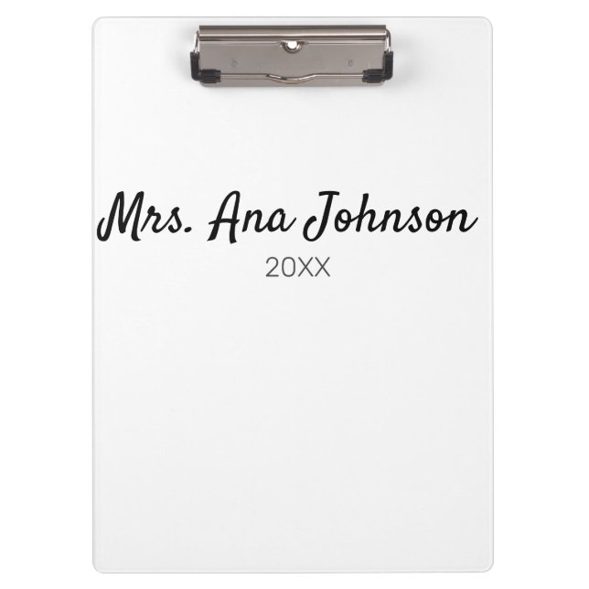 Back to school colour pencils add name class year clipboard (Front)