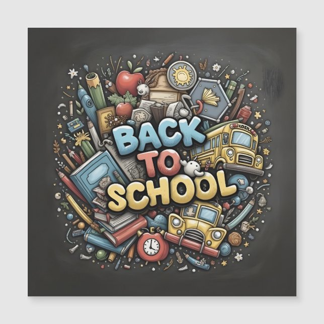 Back To School – Colourful Chalkboard Design (Front)
