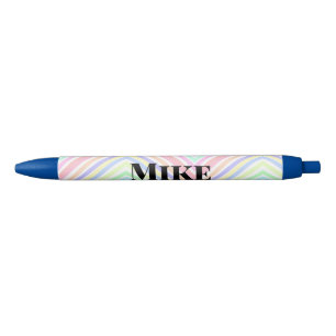 Back to school colourful stripes rainbow add name black ink pen