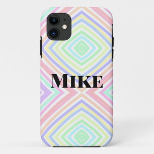 Back to school colourful stripes rainbow add name Case-Mate iPhone case