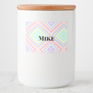 Back to school colourful stripes rainbow add name  food label