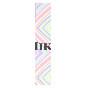 Back to school colourful stripes rainbow add name  medium table runner