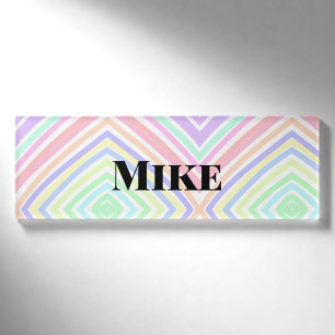 Back to school colourful stripes rainbow add name tag