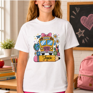Back to School Coquette Custom Name T-Shirt