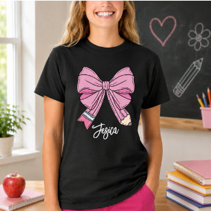 Back to School Coquette Custom Name T-Shirt