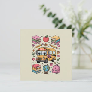 Back to School Coquette Teacher Kindergarten PreK  Invitation