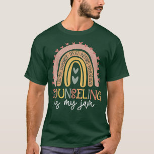 Back to School CounselorCounseling Is My Jam Rainb T-Shirt