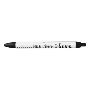 Back to school crayons add name grade class year black ink pen
