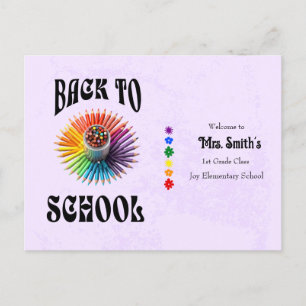 Back to School Crayons Teacher Personalised  Postcard