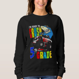 Back To School Crush 5th Grade Gamer Shark Monster Sweatshirt