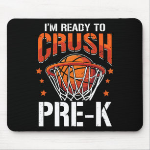 Back To School Crush Pre-k Basketball Boys Kids Mouse Pad