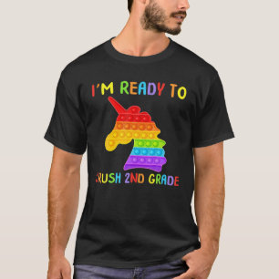 Back To School Crush Second Grade Unicorn Pop It F T-Shirt