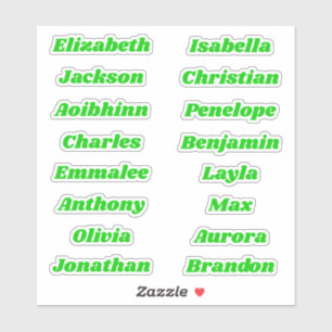 Back to School Custom Multiple Name Stickers