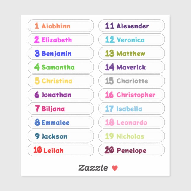 Back to School Custom Multiple Name Stickers (Sheet)