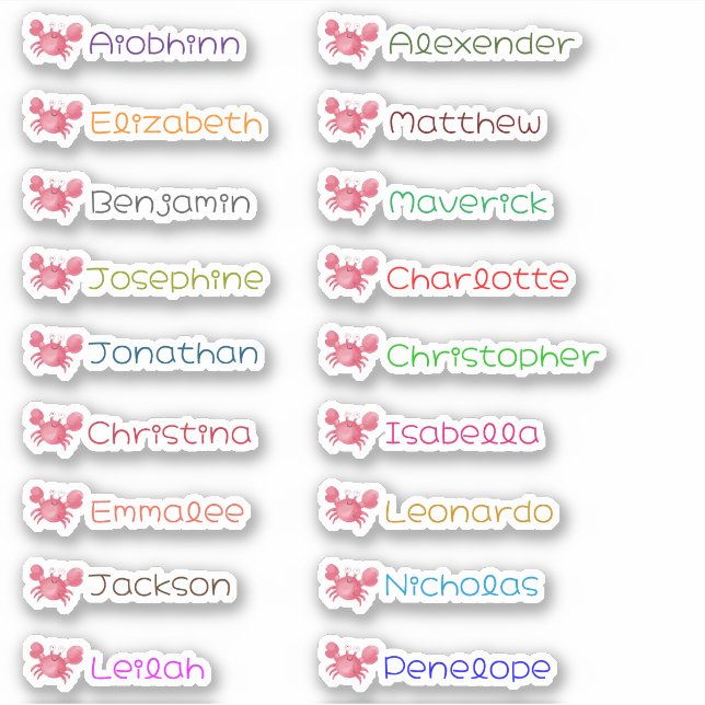 Back to School Custom Multiple Names Stickers (Front)