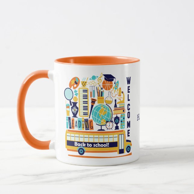 Back to School custom name mugs (Left)