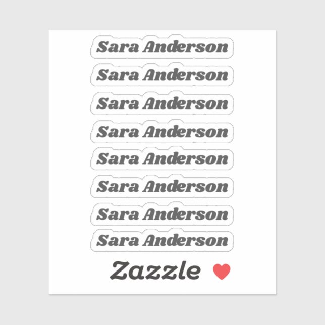 Back to School Custom Name Stickers (Sheet)