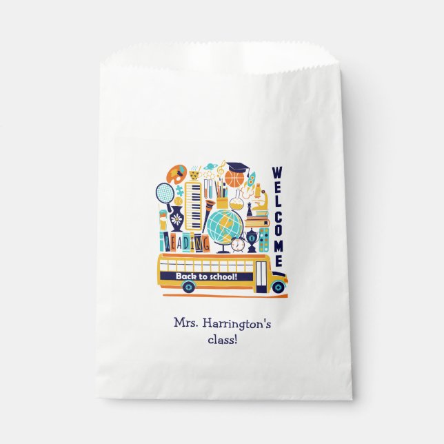 Back to School custom text favour bags (Front)